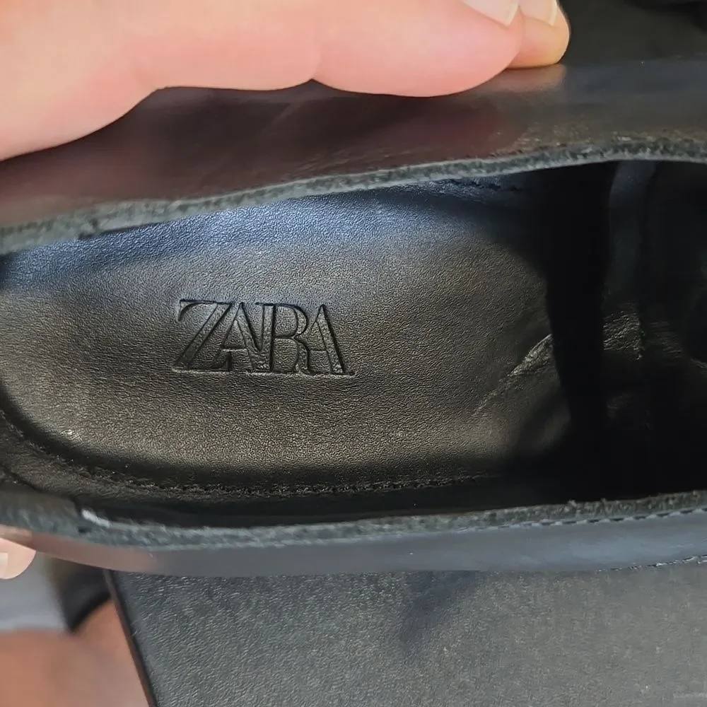 🐢 Zara Patent Leather Derby Platform Shoes
